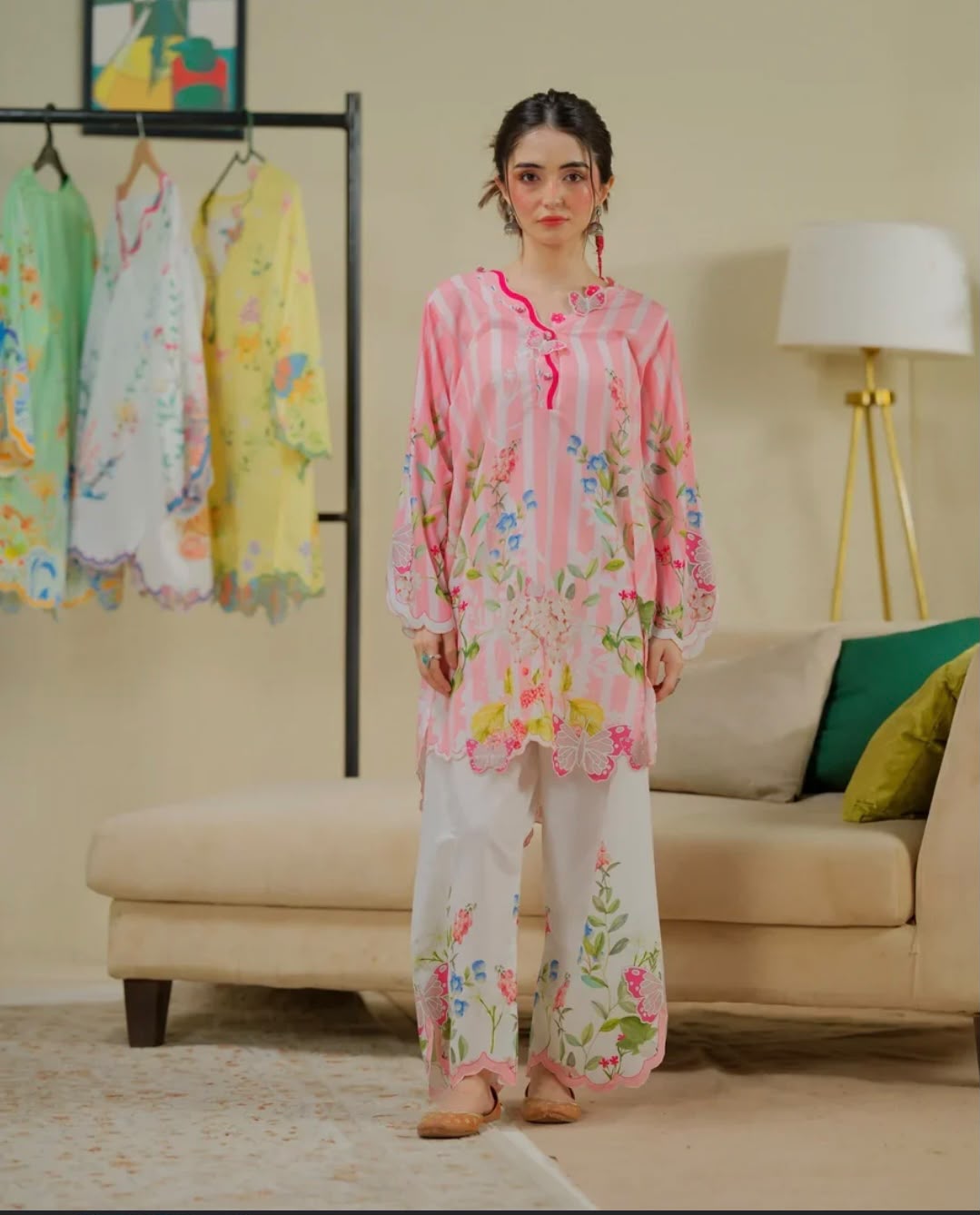 Co-Ord Set Ladies Unstitched 2 PC #096