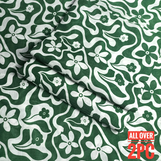 Lawn Ladies: 2-Piece Unstitched Floral Print #197