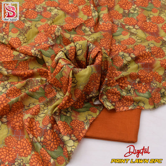 Lawn Ladies: 2-Piece Unstitched Floral Print #130