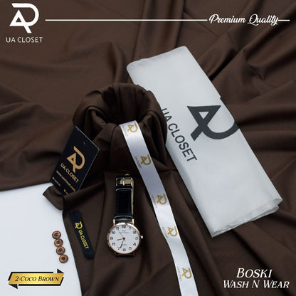 3 Boski Wash n Wear Suits With One Watch & Key Chain.