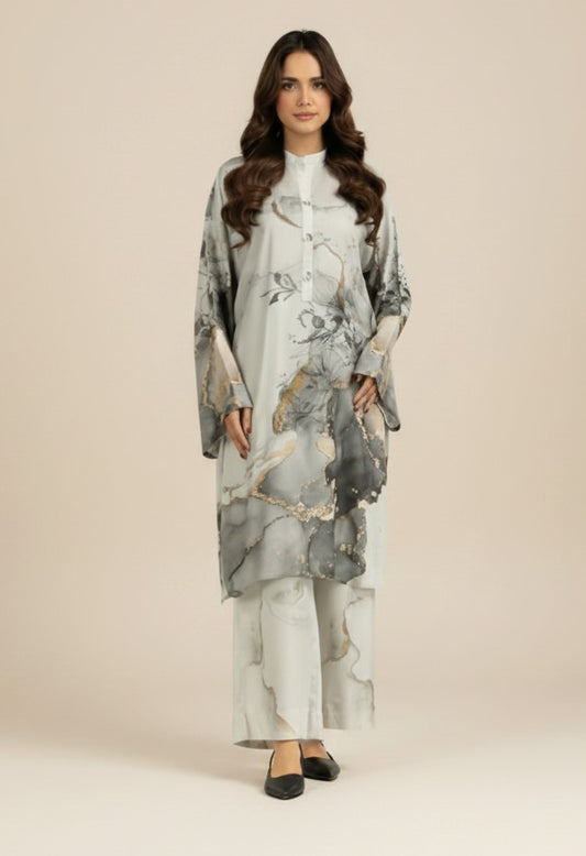 Co-Ord Set Ladies Unstitched 2 PC #073