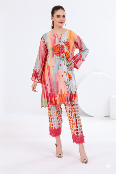Co-Ord Set Ladies Unstitched 2 PC #074