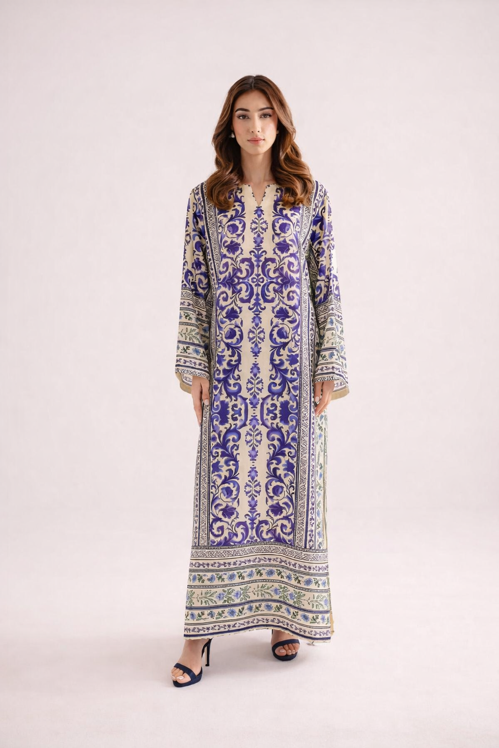 Long Co-Ord Set Ladies Unstitched 2 PC #077