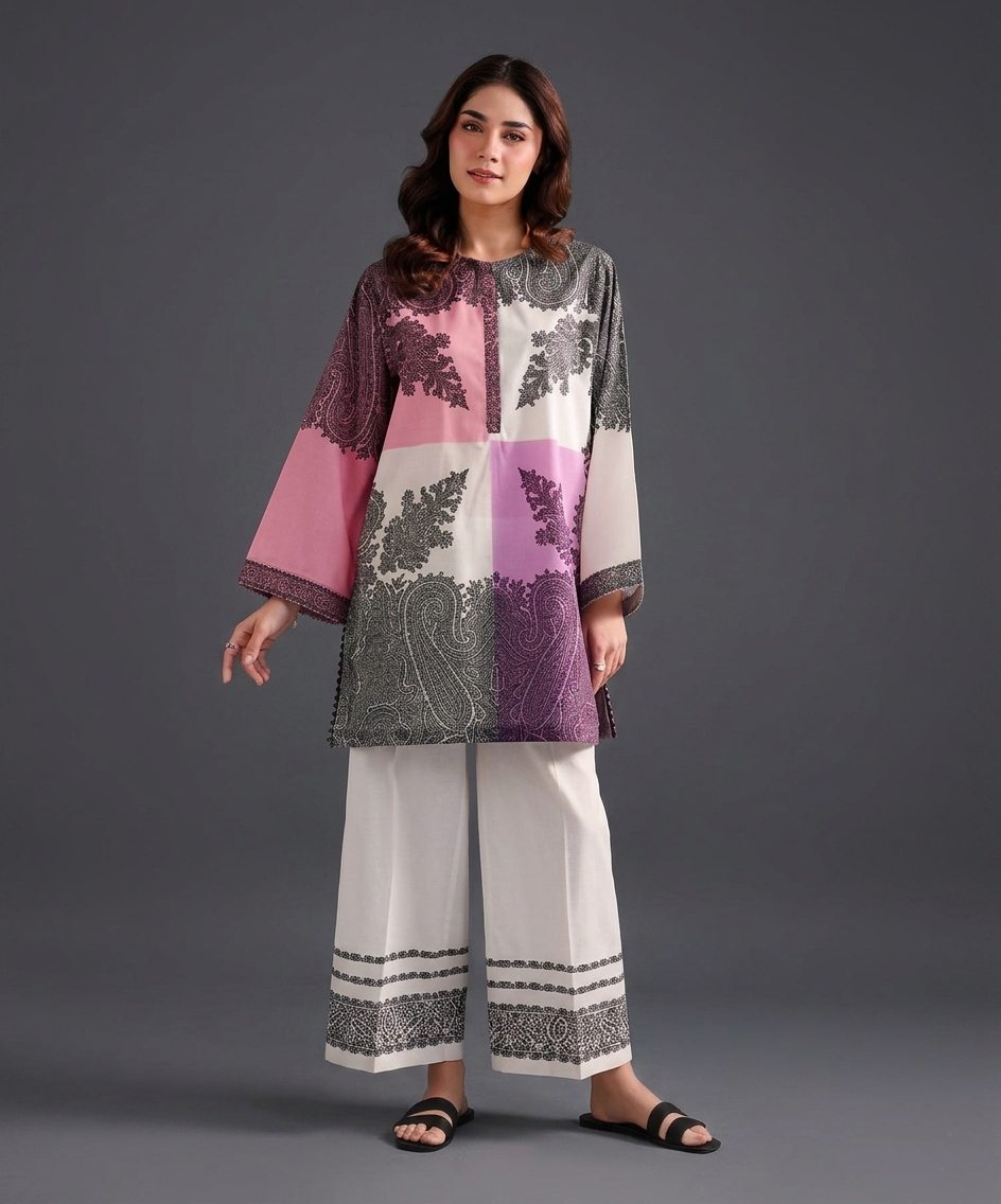 Co-Ord Set Ladies Unstitched 2 PC #086