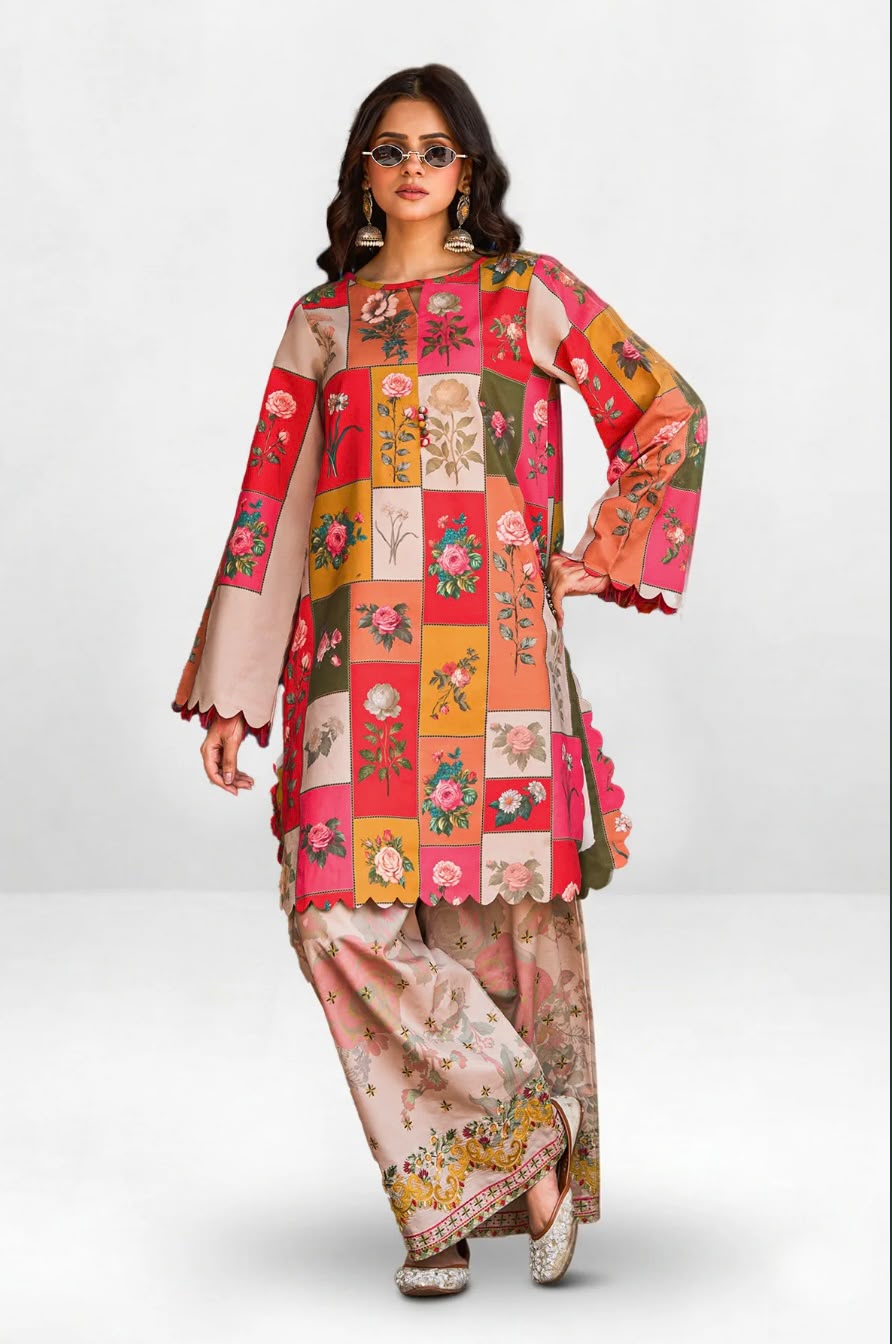 Co-Ord Set Ladies Unstitched 2 PC #090