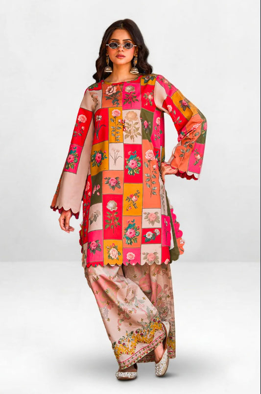 Co-Ord Set Ladies Unstitched 2 PC #090