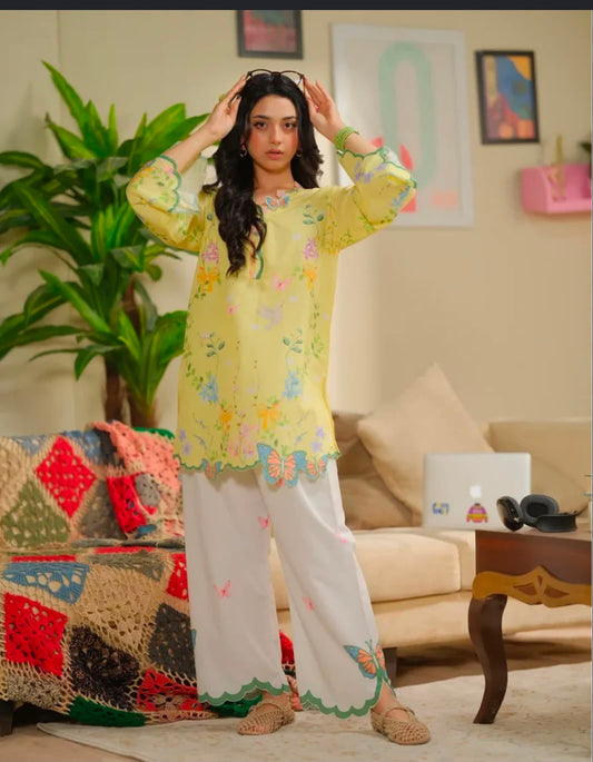 Co-Ord Set Ladies Unstitched 2 PC #093