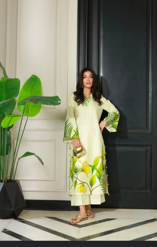 Co-Ord Set Ladies Unstitched 2 PC #095