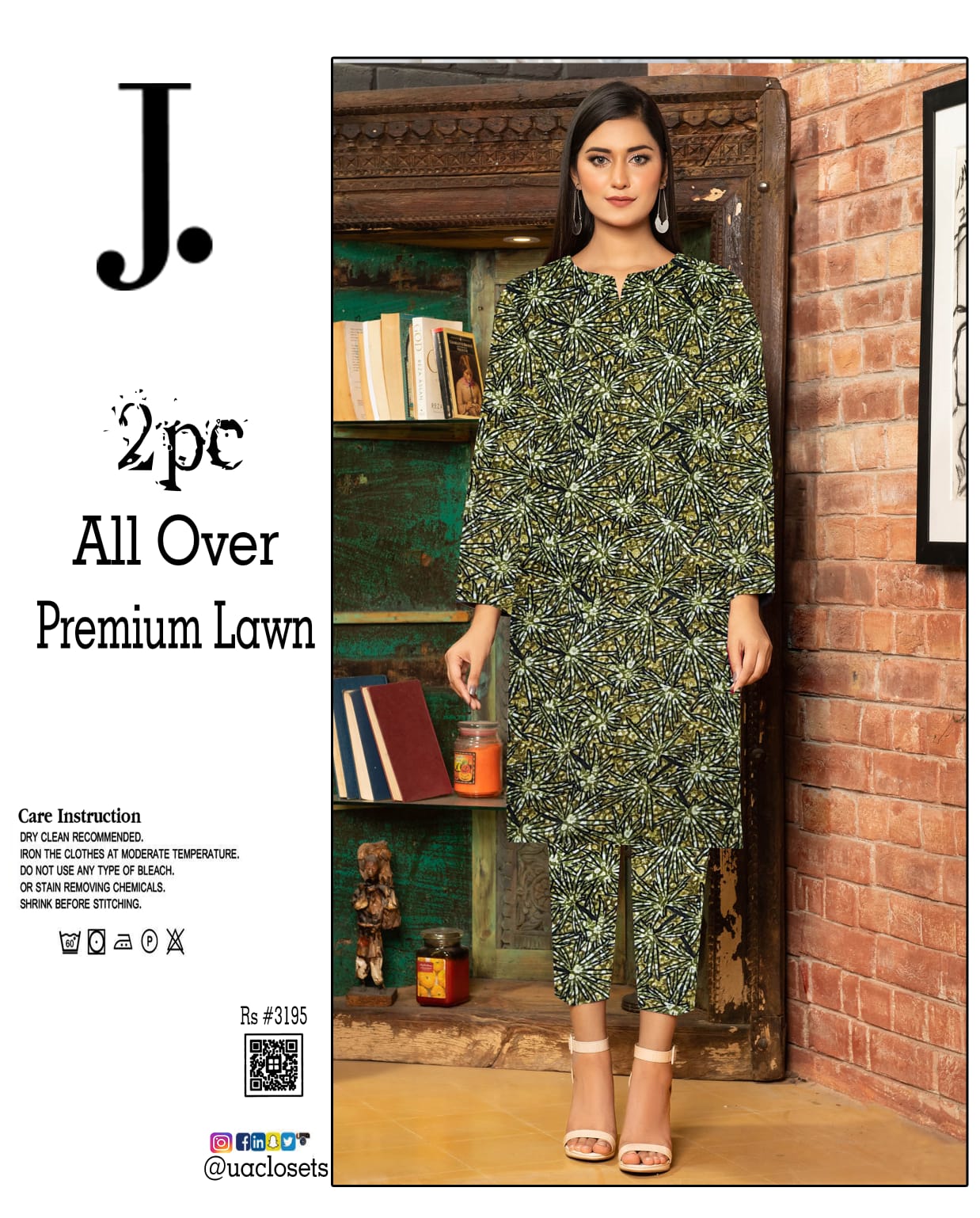 Lawn 2PC Digital Allover with same Trouser Unstitched UA-004