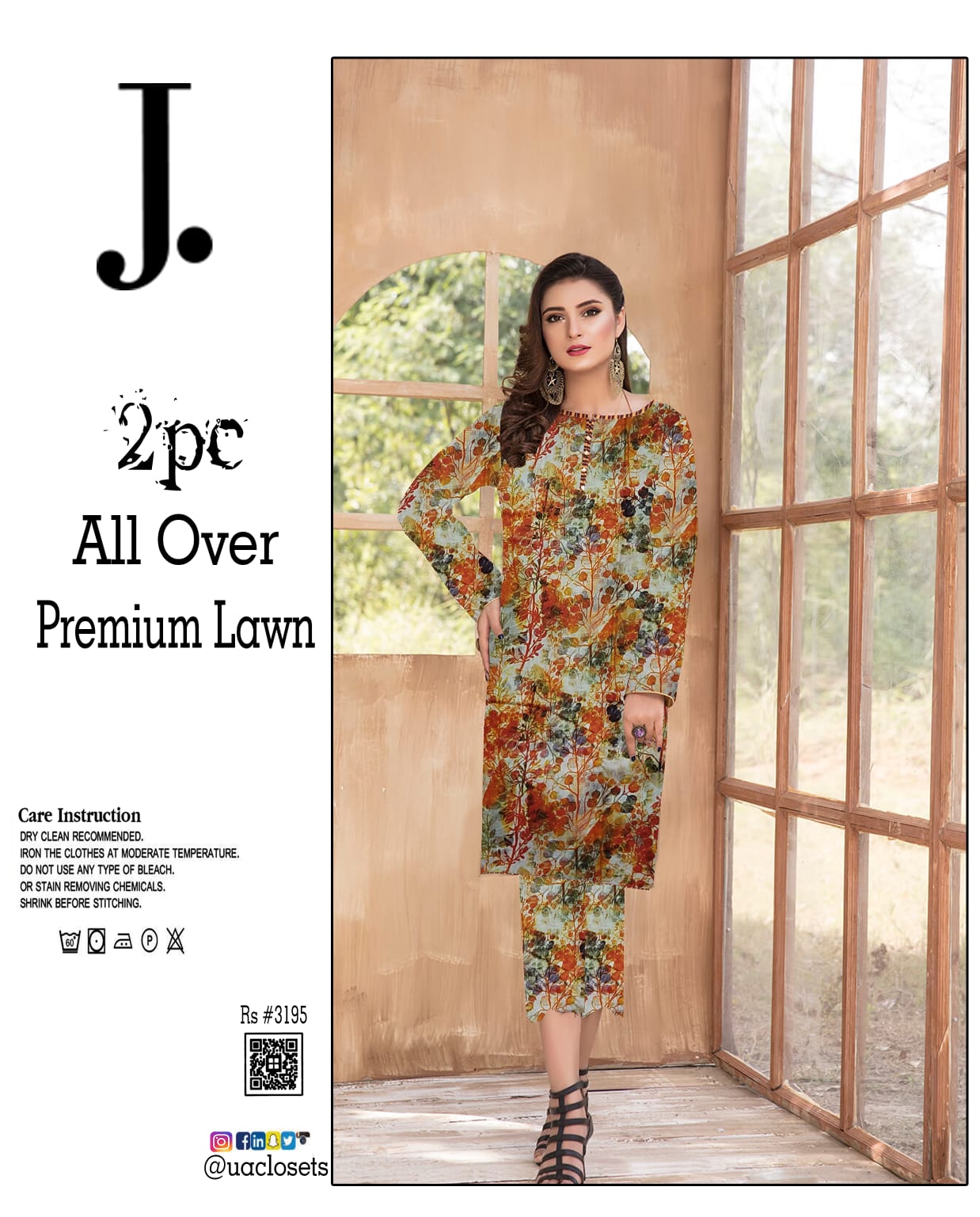 Lawn 2PC Digital Allover with same Trouser Unstitched UA-003