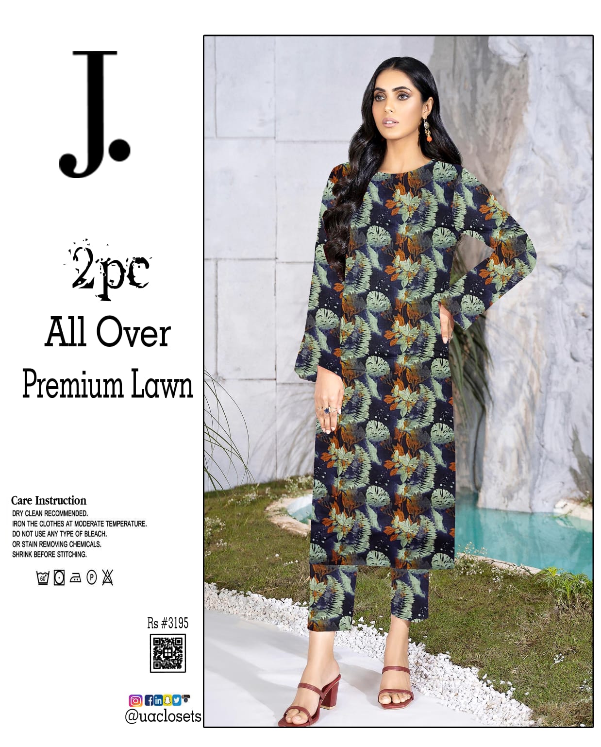 Lawn 2PC Digital Allover with same Trouser Unstitched UA-005