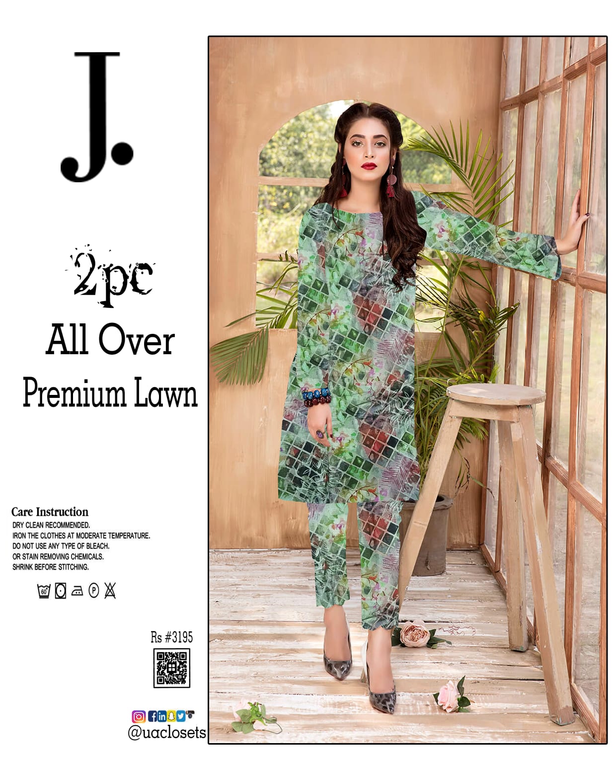 Lawn 2PC Digital Allover with same Trouser Unstitched UA-008