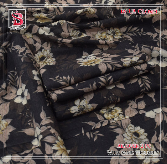 Lawn Ladies: 2-Piece Unstitched Floral Print #182