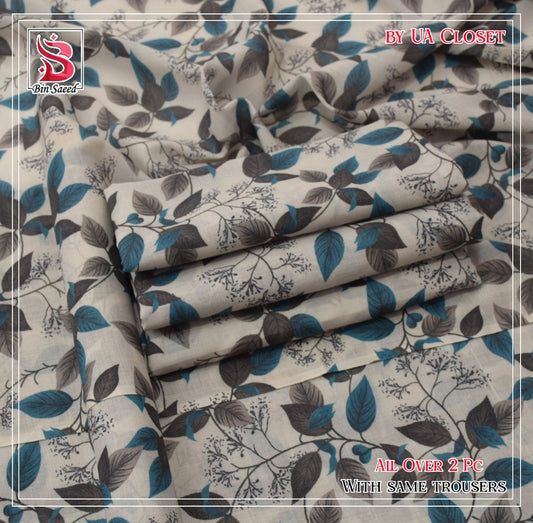 Lawn Ladies: 2-Piece Unstitched Floral Print #195